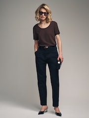 The Set Black/Brown/Neutral/Nude/White 5 Pack Slouch Short Sleeve T-Shirt - Image 5 of 13