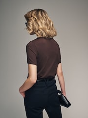 The Set Black/Brown/Neutral/Nude/White 5 Pack Slouch Short Sleeve T-Shirt - Image 7 of 13