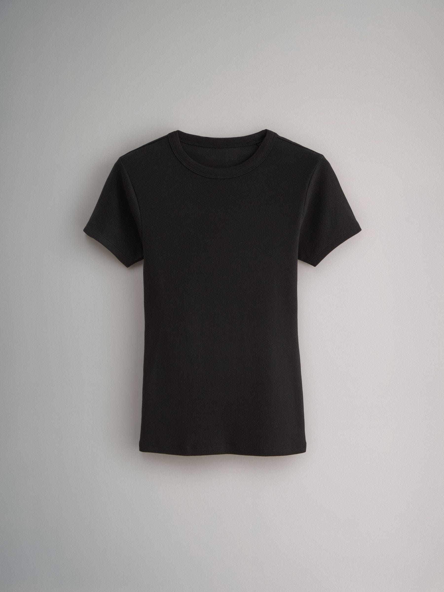 Buy The Set Black/Taupe Brown/White 3 Pack Ribbed Short Sleeve T-Shirts  from Next USA