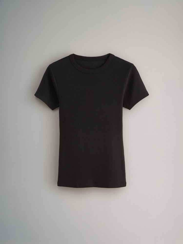 Das Set 3 Pack gerippte Kurzarm-T-Shirts - Image 8 of 11