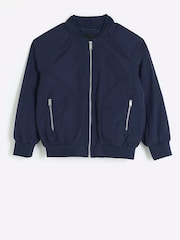 River Island Blue Boys Nylon Bomber Jacket - Image 2 of 5