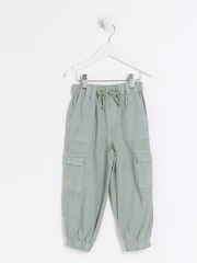 River Island Green Mini Girls Cargo Trousers - Image 1 of 4