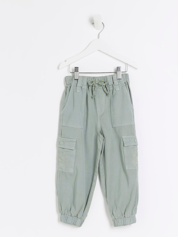 River Island Green Mini Girls Cargo Trousers - Image 1 of 4 River Island Green Mini Girls Cargo Trousers - Image 1 of 4