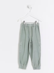 River Island Green Mini Girls Cargo Trousers - Image 2 of 4