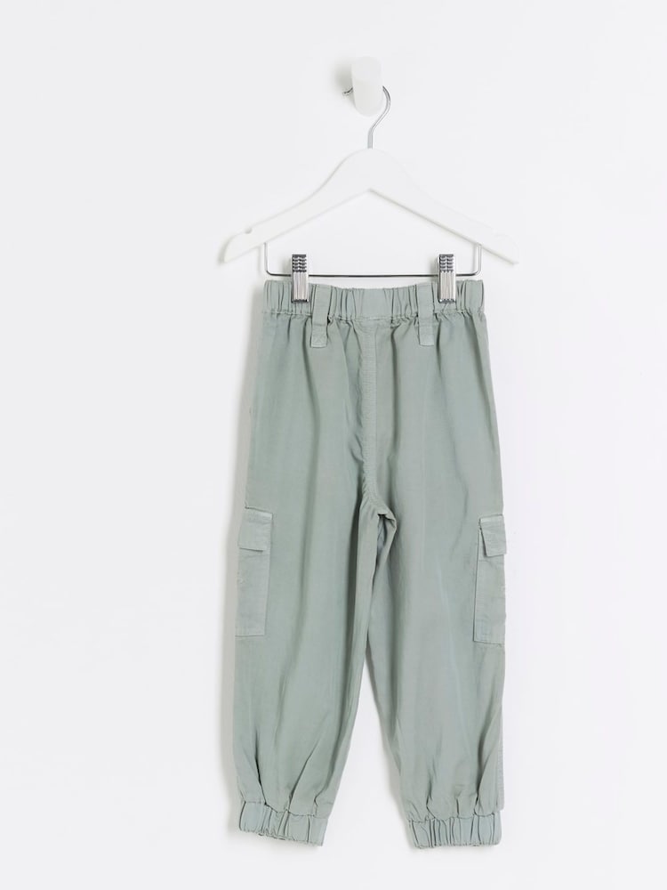 River Island Green Mini Girls Cargo Trousers - Image 2 of 4