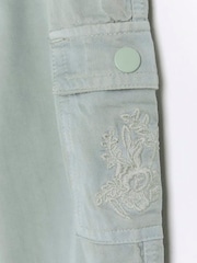 River Island Green Mini Girls Cargo Trousers - Image 4 of 4