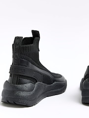 River Island Black Boys Tech Hi Top Socks Trainers - Image 4 of 5