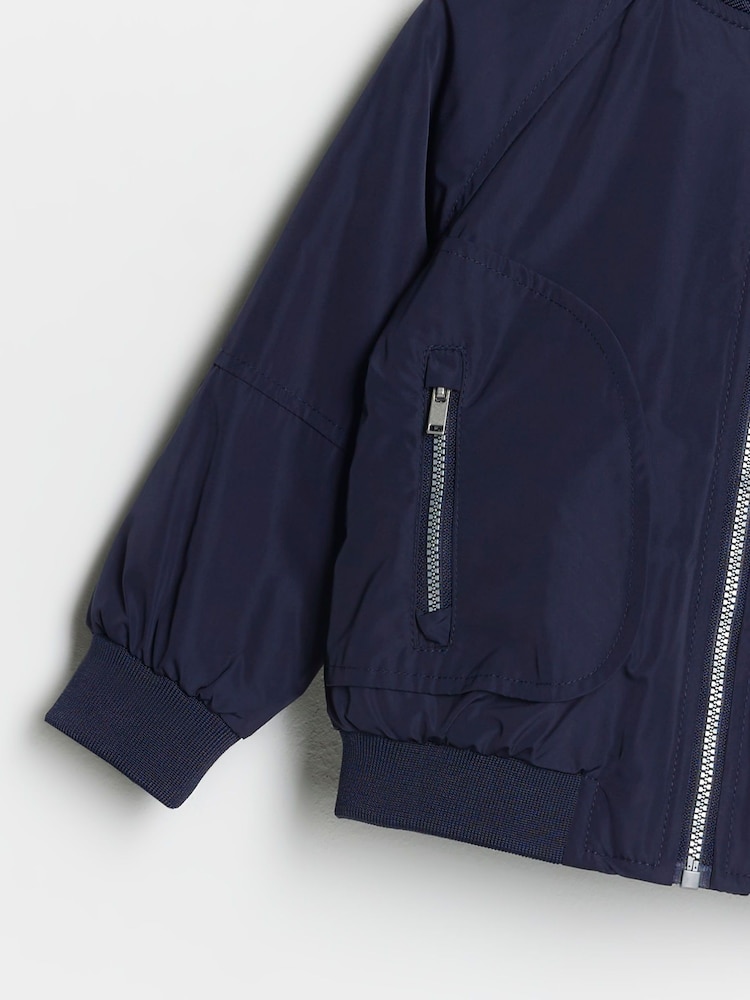 River Island Dark Blue Boys Nylon Bomber Jacket - Image 5 of 6