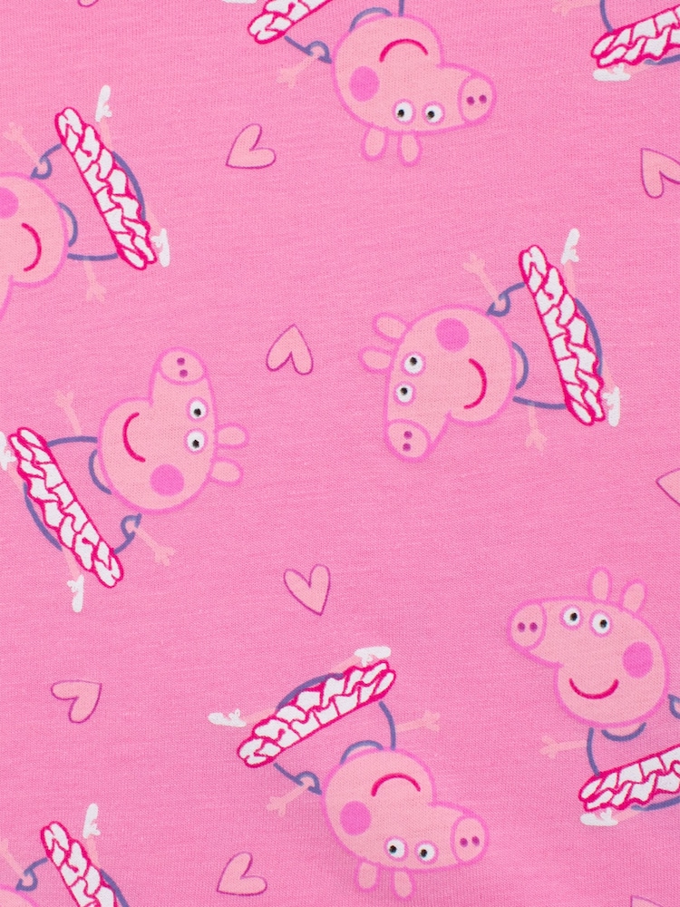 Character Pink 100% Cotton Peppa Pig Pinafore Dress and Long Sleeve Aop Top - Image 4 of 4
