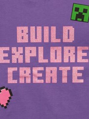 Character Purple Minecraft Build Explore Create T-Shirt and Leggings Set - Image 4 of 5