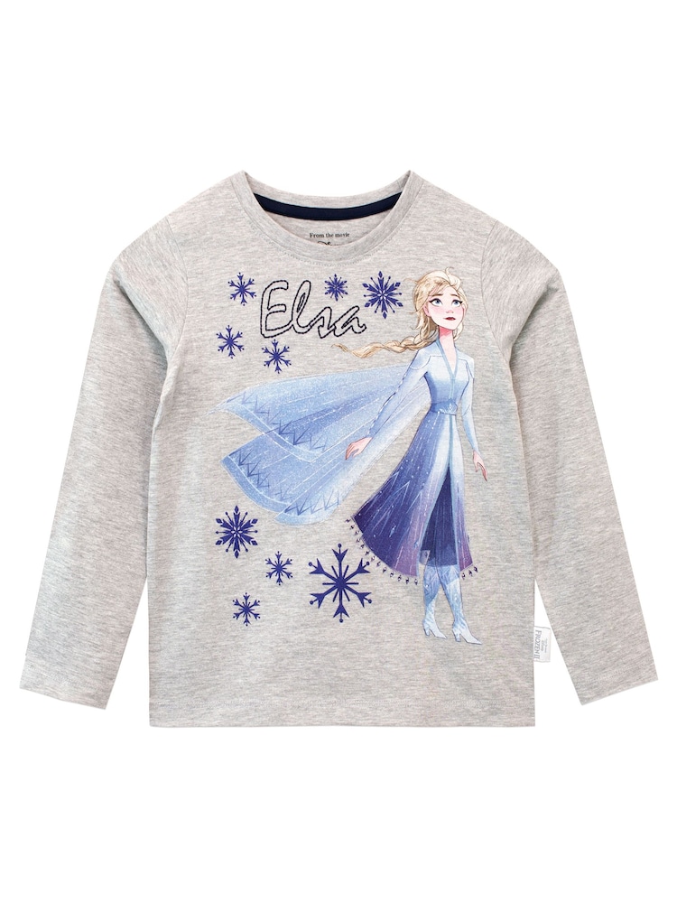 Character Grey Frozen 2 Long Sleeve Top & Leggings Elsa Snowflakes - Image 2 of 6