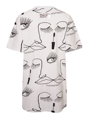 Brand Threads White Bouffants & Broken Hearts T-Shirt Dress - Image 5 of 5