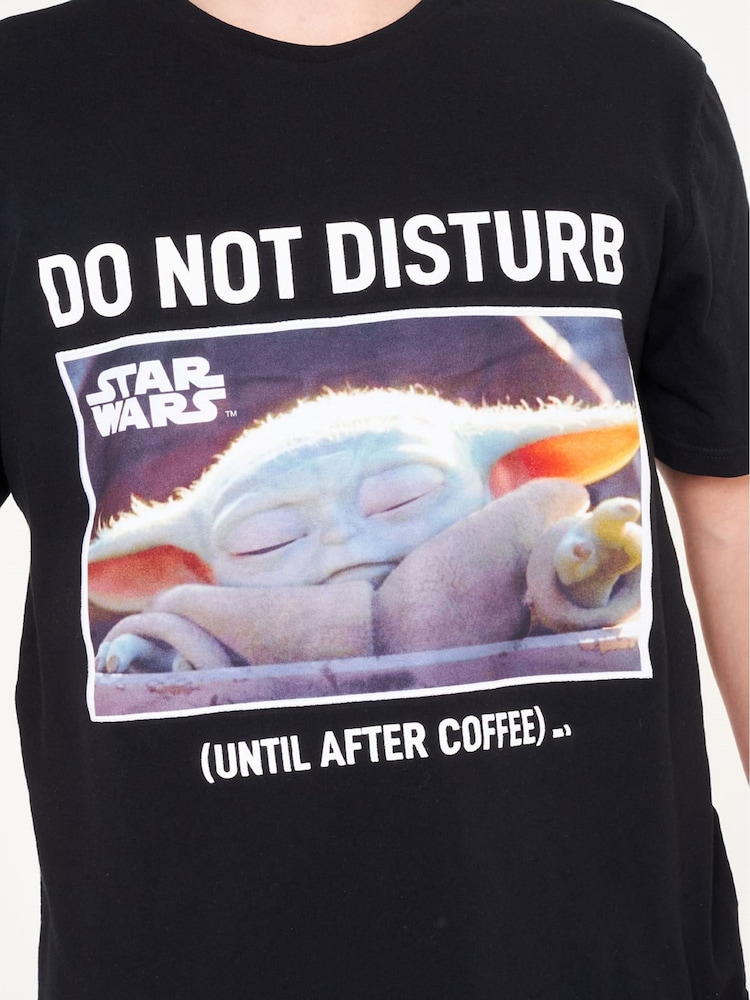 Brand Threads Black Mens Star Wars The Mandolorian 100% Cotton Pyjamas Set - Image 4 of 4