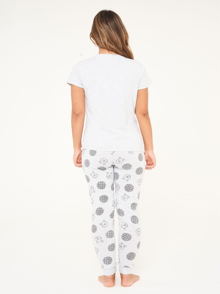 Brand Threads White Disney Winnie the Pooh Ladies Pyjama Set - Image 2 of 3