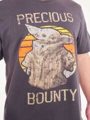 Brand Threads Grey Mens BCI Disney Baby Yoda T-Shirt - Image 3 of 4