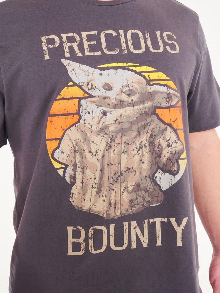 Brand Threads Grey Mens BCI Disney Baby Yoda T-Shirt - Image 3 of 4