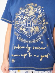 Brand Threads Blue Harry Potter Ladies Short Pyjama Set - Image 3 of 5
