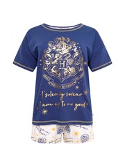 Brand Threads Blue Harry Potter Ladies Short Pyjama Set - Image 4 of 5