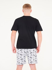 Brand Threads Black Star Wars Mandalorian Mens Short Pyjama Set - Image 2 of 9