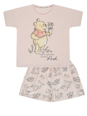 Brand Threads Pink Ladies 100% Cotton Short Pyjamas - Image 1 of 3