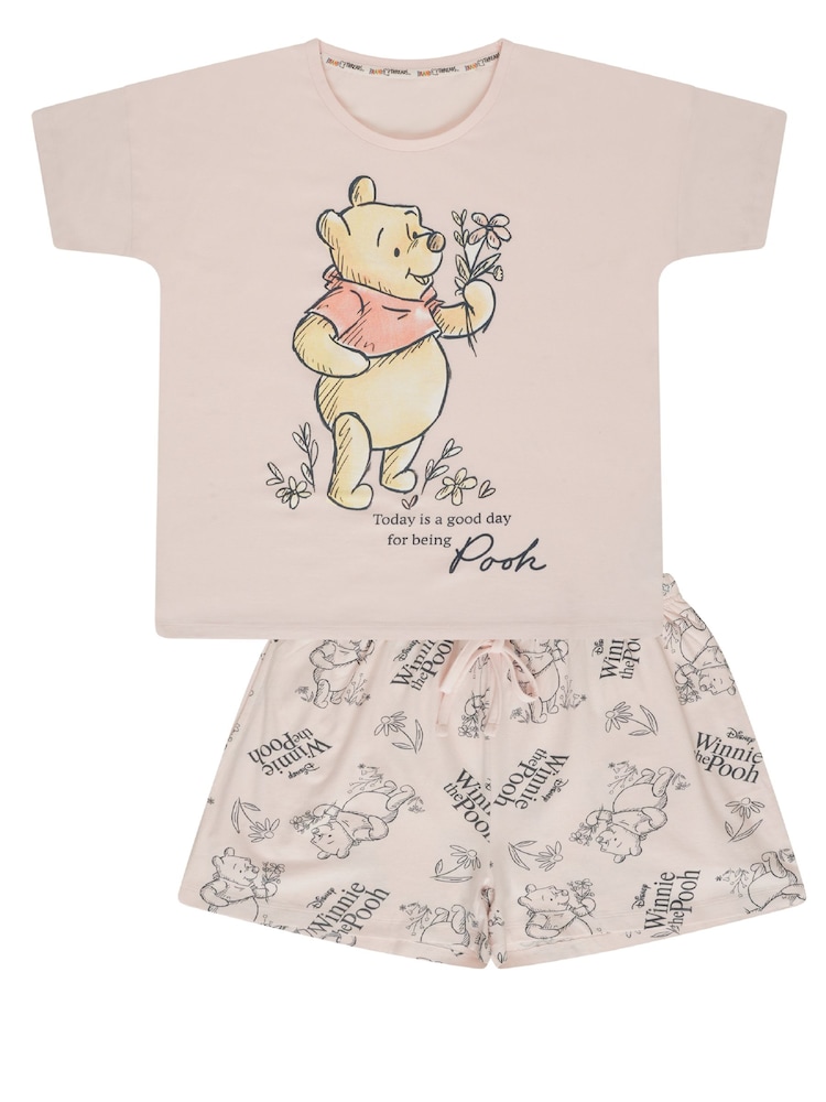 Brand Threads Pink Ladies 100% Cotton Short Pyjamas - Image 1 of 3