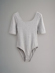The Set Black/Grey/White 3 Pack Ribbed Scoop Neck Bodysuits - Image 10 of 12