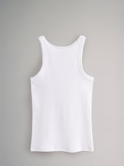 The Set Black/Taupe Brown/White 3 Pack Ribbed Racer Vests - Image 6 of 9