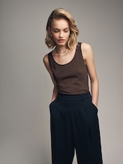The Set Black/Brown/Neutral/Nude/White 5 Pack Scoop Neck Vests - Image 5 of 13