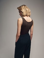 The Set Black/Brown/Neutral/Nude/White 5 Pack Scoop Neck Vests - Image 7 of 13