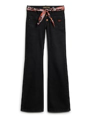 Superdry Black Slim Cotton Vintage Low Rise Flare Jeans - Image 5 of 6