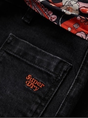 Superdry Black Slim Cotton Vintage Low Rise Flare Jeans - Image 6 of 6