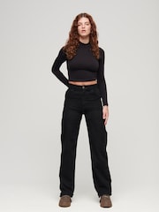 Superdry Black Wide Carpenter Trousers - Image 2 of 6