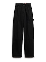 Superdry Black Wide Carpenter Trousers - Image 4 of 6