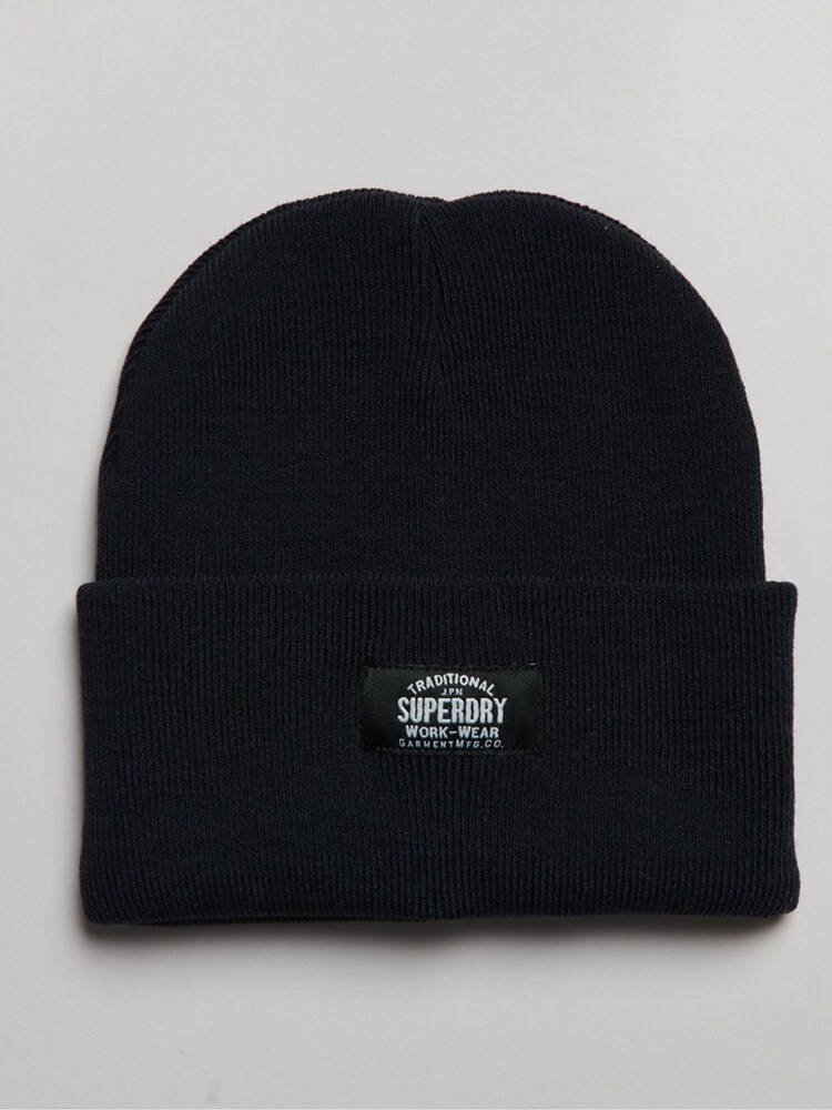 Superdry Black Classic Knitted Beanie - Image 1 of 3