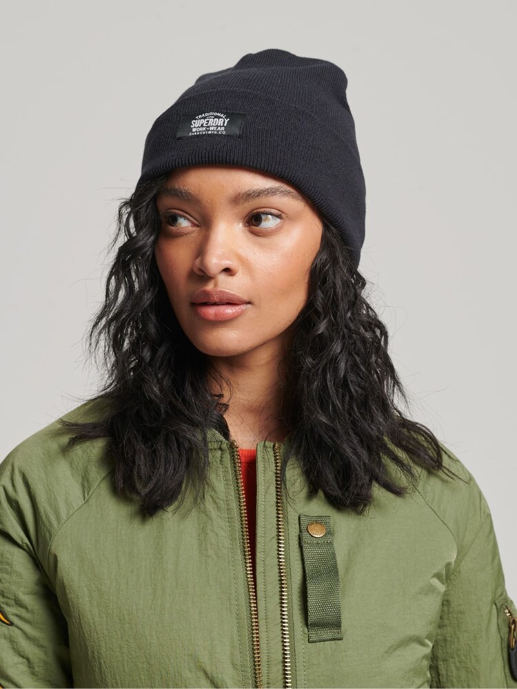 Superdry Black Classic Knitted Beanie - Image 3 of 3