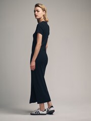 The Set Black/Grey/Khaki Green 3 Pack Ribbed Short Sleeve Bodycon Dress - Image 7 of 8