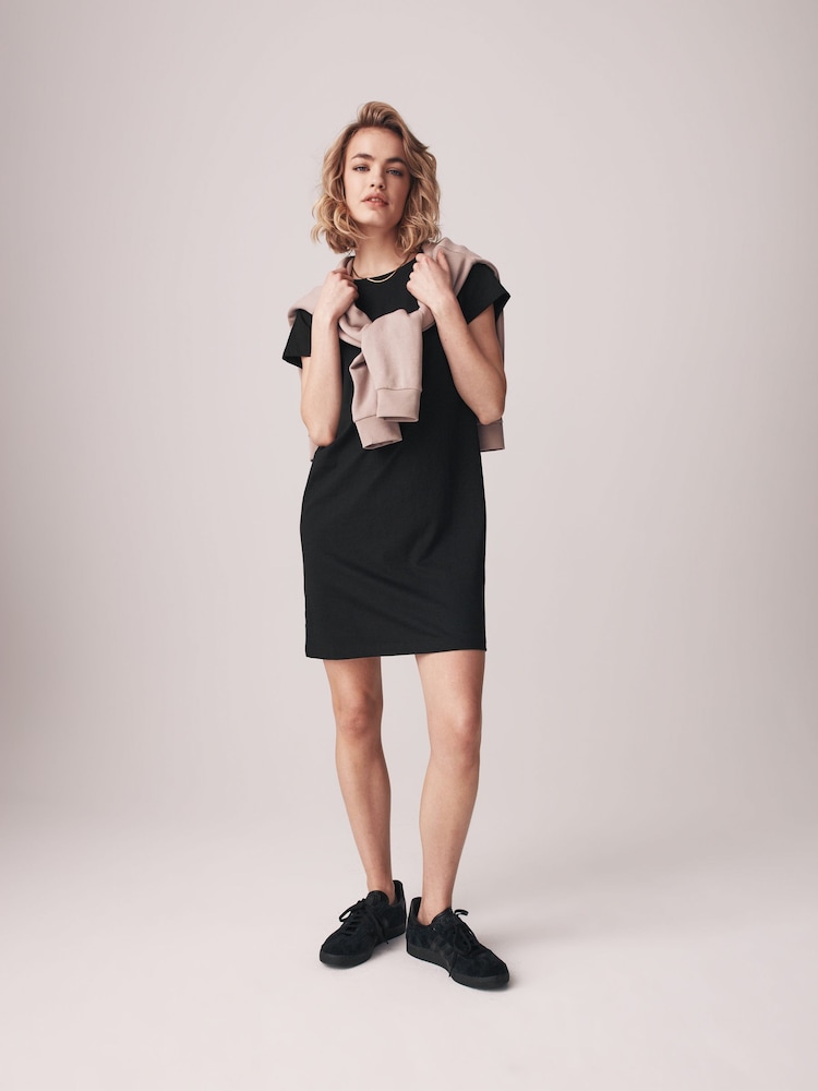 The Set Black/Grey/White Stripe 3 Pack 100% Cotton Short Sleeve T-Shirt Dresses - Image 4 of 8