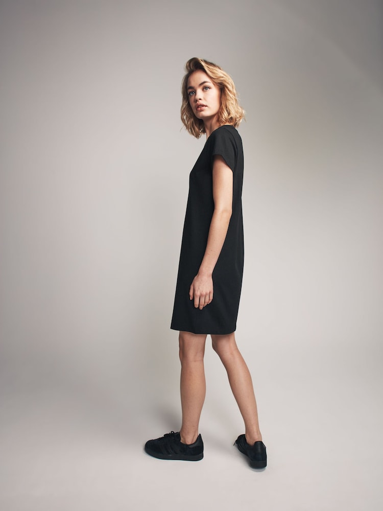 The Set Black/Grey/White Stripe 3 Pack 100% Cotton Short Sleeve T-Shirt Dresses - Image 5 of 8