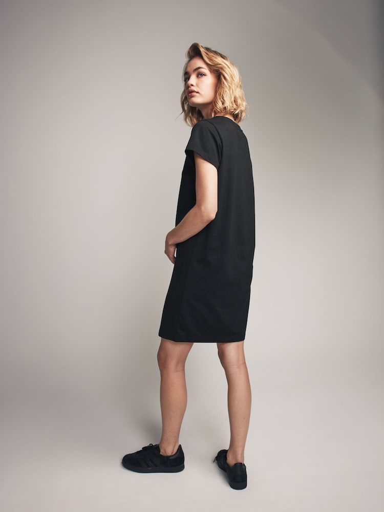 The Set Black/Grey/White Stripe 3 Pack 100% Cotton Short Sleeve T-Shirt Dresses - Image 6 of 8