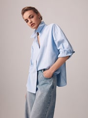 The Set Blue/White Stripe 2 Pack Relaxed Oxford Shirts - Image 1 of 7
