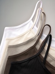 The Set Black/Nude/White 5 Pack Thin Strap Vest Tops - Image 12 of 12