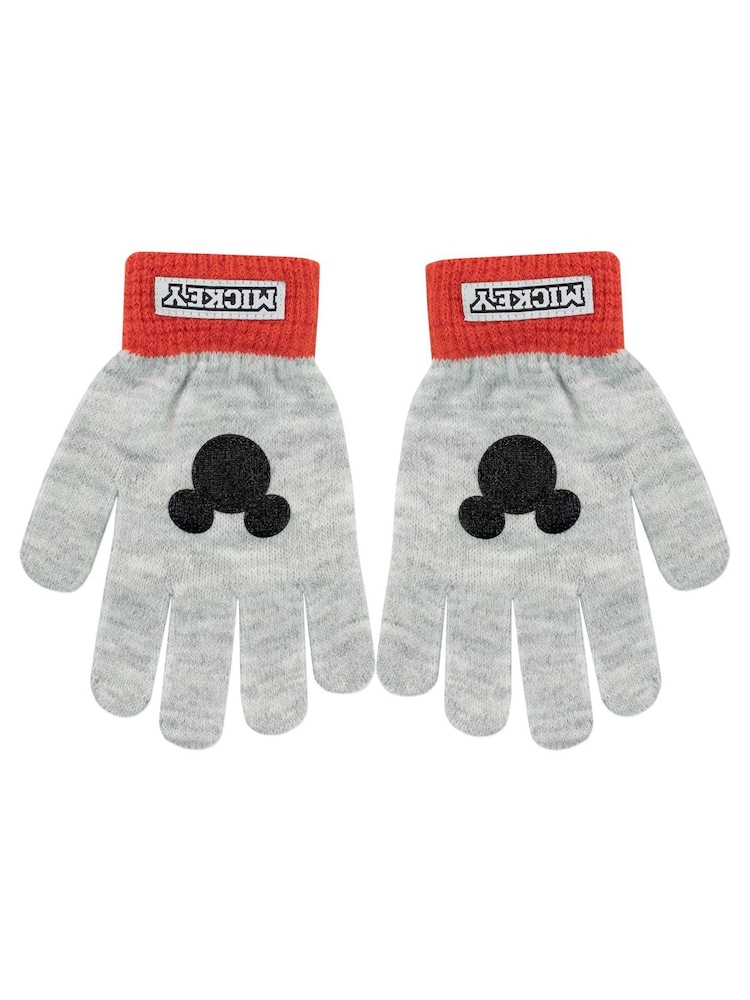 Character Grey Mickey Mouse Winter Hat and Gloves Set - Image 2 of 3