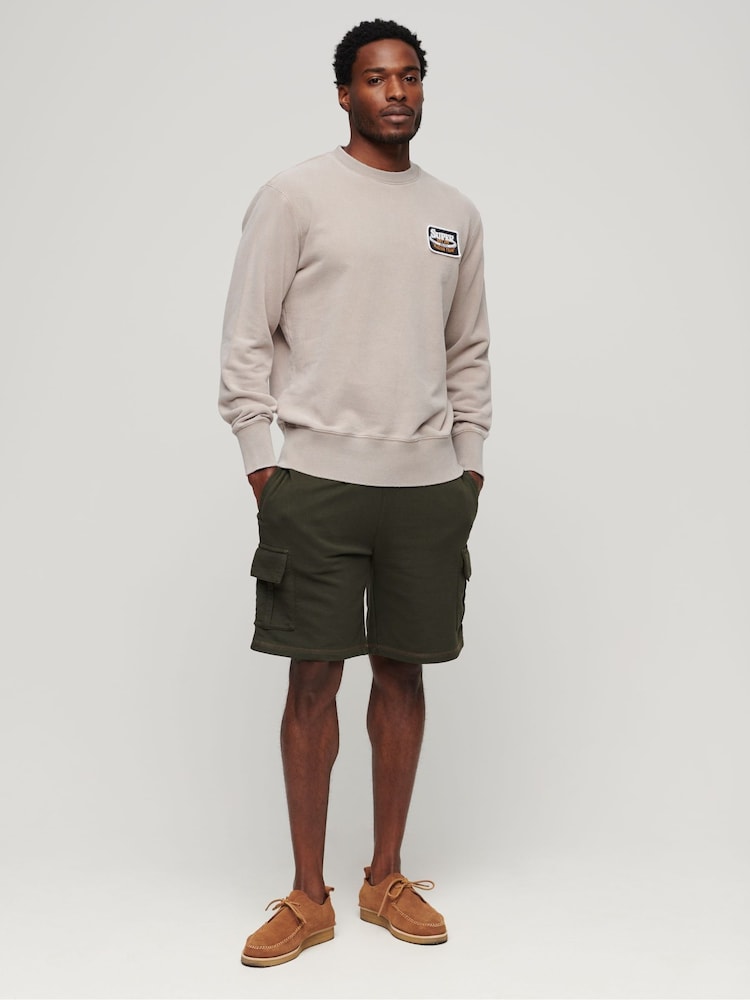 Superdry Green Contrast Stitch Cargo Shorts - Image 3 of 7