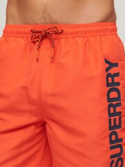 Superdry Orange Sport Graphic 17" Swim Shorts - Image 4 of 7