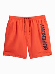 Superdry Orange Sport Graphic 17" Swim Shorts - Image 5 of 7