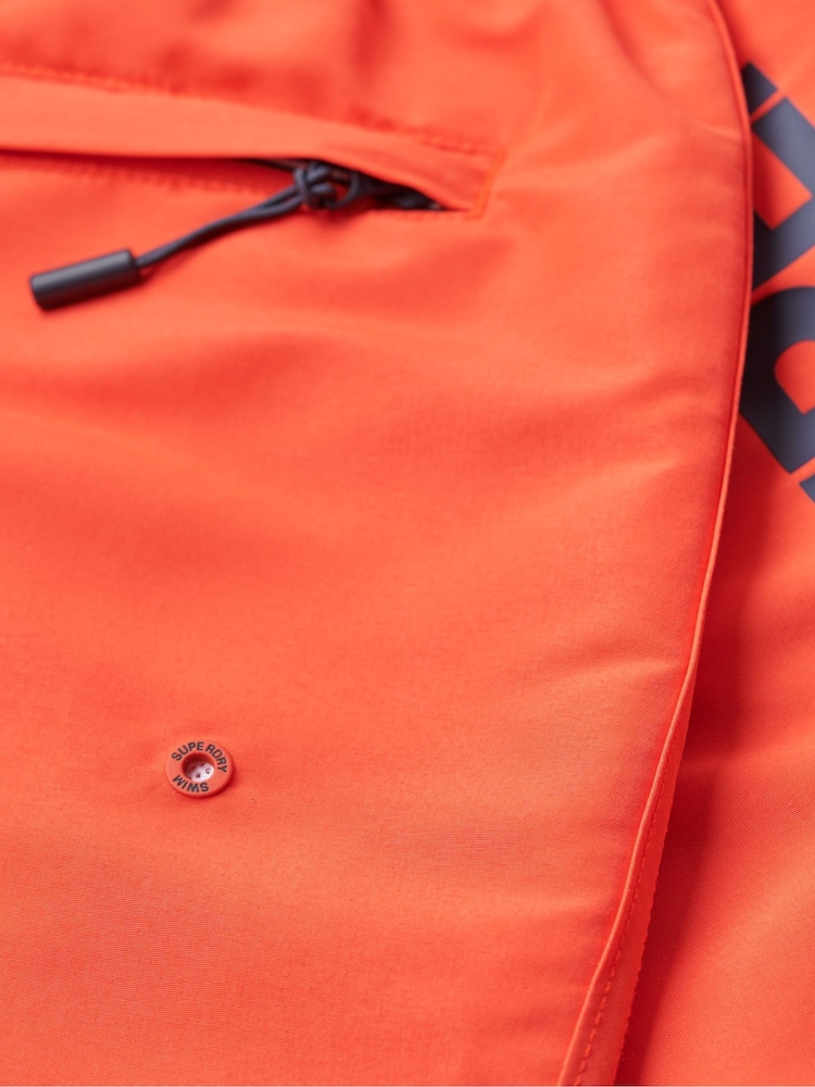 Superdry Orange Sport Graphic 17" Swim Shorts - Image 7 of 7