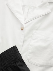 The Set Black/White 2 Pack 100% Cotton Button Through Short Pyjamas - Image 13 of 13