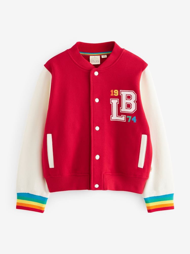 Little Bird by Jools Oliver Red Rainbow Varsity Jacket - Image 1 of 7