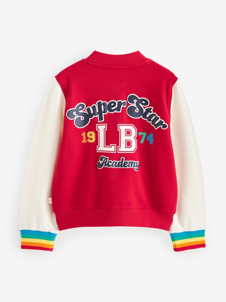 Little Bird by Jools Oliver Red Rainbow Varsity Jacket - Image 2 of 7