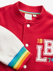 Little Bird by Jools Oliver Red Rainbow Varsity Jacket - Image 3 of 7